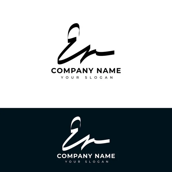 Signature Initiale Logo Vectoriel Design — Image vectorielle