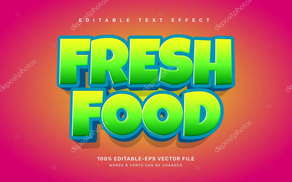 Fresh food editable text effect template