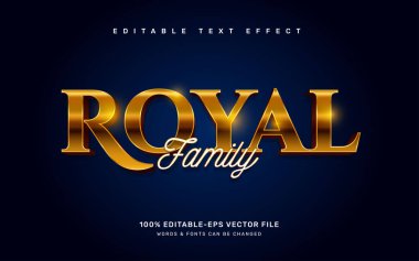 Gold royal family editable text effect template clipart