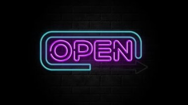 Tuğla duvar görüntülerinde neon ışığı açık, beğen ve abone ol işareti