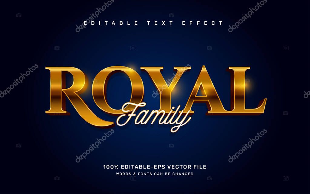 Gold royal family editable text effect template