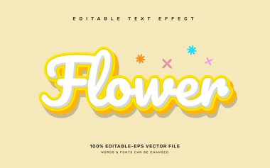 çiçek düzenlenebilir metin efekti şablonu
