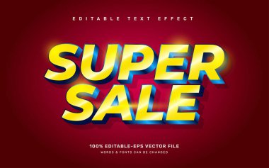 Süper satış düzenlenebilir metin efekti şablonu