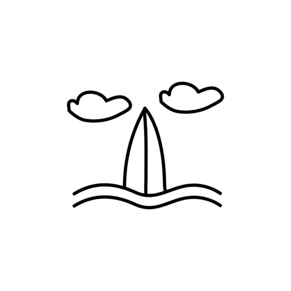 Ручной Рисунок Значка Surf Простая Иконка Каракули — стоковый вектор