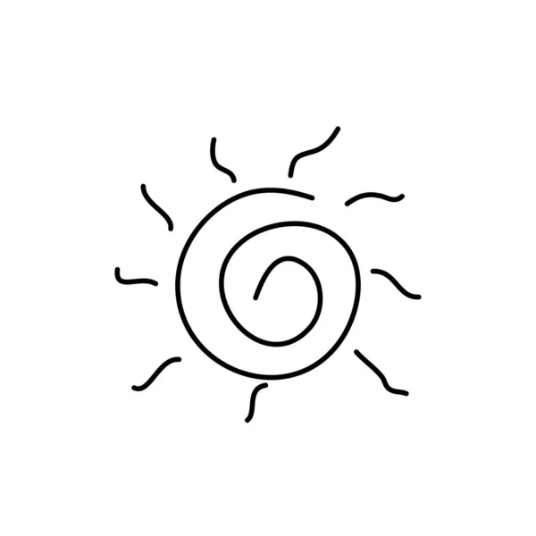 Icône Solaire Dessinée Main Icône Simple Doodle — Image vectorielle