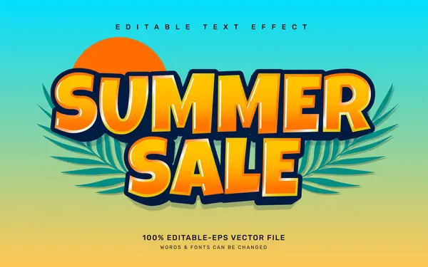 yaz satışı düzenlenebilir metin efekti şablonu