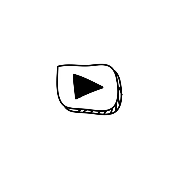 Ручной Рисунок Видео Значок Простая Иконка Каракули — стоковый вектор