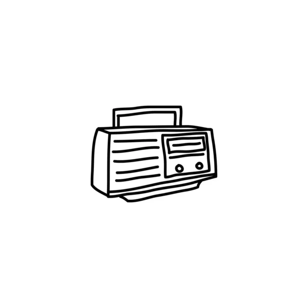Icône Radio Vintage Dessinée Main Icône Simple Doodle — Image vectorielle