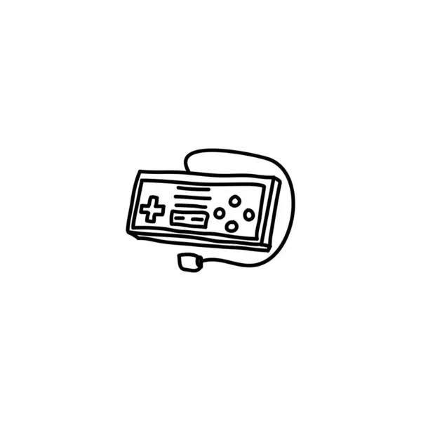 Icône Jeu Vintage Joystick Dessinée Main Icône Simple Doodle — Image vectorielle