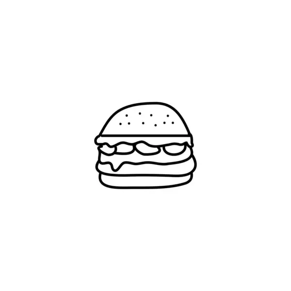 Handgezeichnetes Burger Symbol Einfaches Doodle Symbol — Stockvektor