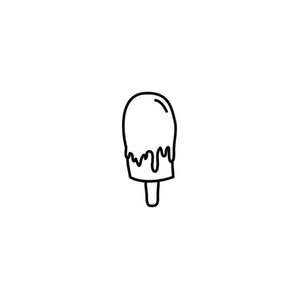 Hand Drawn Ice Cream Icon Simple Doodle Icon — Stock Vector