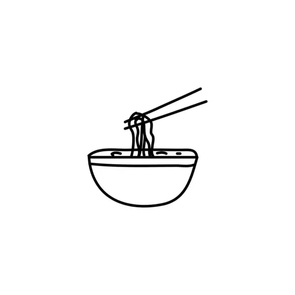 手描き麺アイコン シンプルな落書きアイコン — ストックベクタ