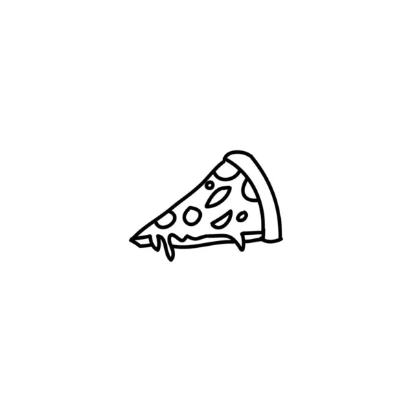Çizimi Pizza Ikonu Basit Karalama Simgesi — Stok Vektör