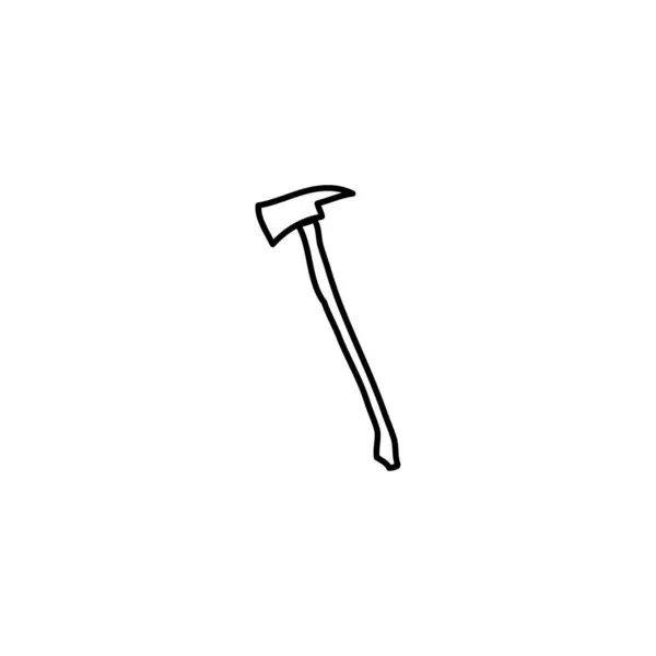 Рука Намальована Пожежник Піктограма Сокири Проста Значок Каракулі — стоковий вектор