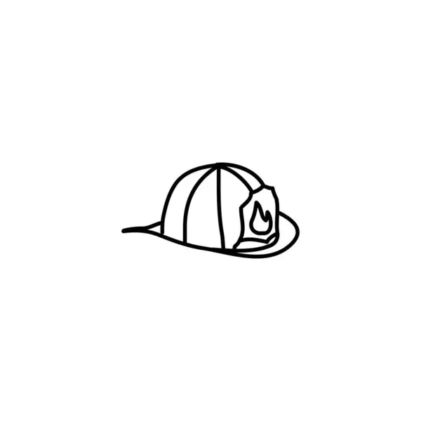 Ручной Рисунок Значок Пожарного Шлема Простая Иконка Каракули — стоковый вектор