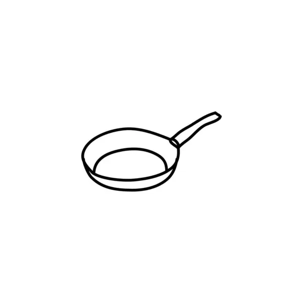 Ручная Рисованная Иконка Сковороды Простая Иконка — стоковый вектор