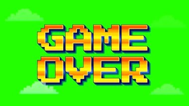 Yeşil ekran arkaplanındaki video görüntüleri üzerinden Retro Game