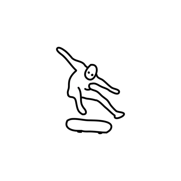 Ручной Рисунок Значок Скейтбординга Простая Иконка — стоковый вектор
