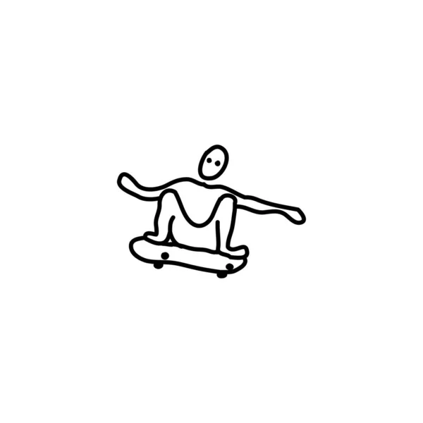Ручной Рисунок Значок Скейтбординга Простая Иконка — стоковый вектор