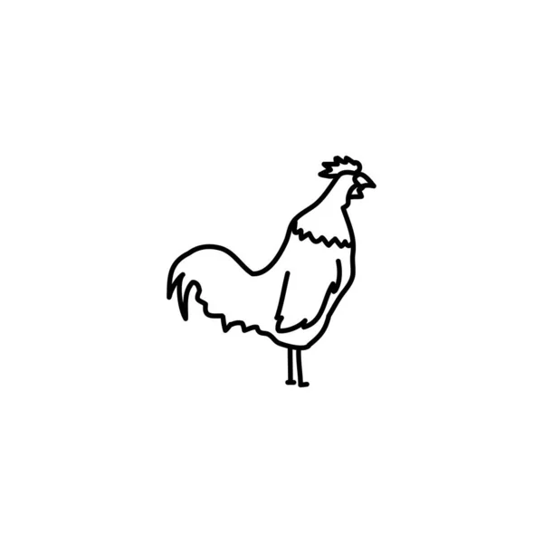 Hand Drawn Rooster Icon Simple Doodle Icon — Stock Vector