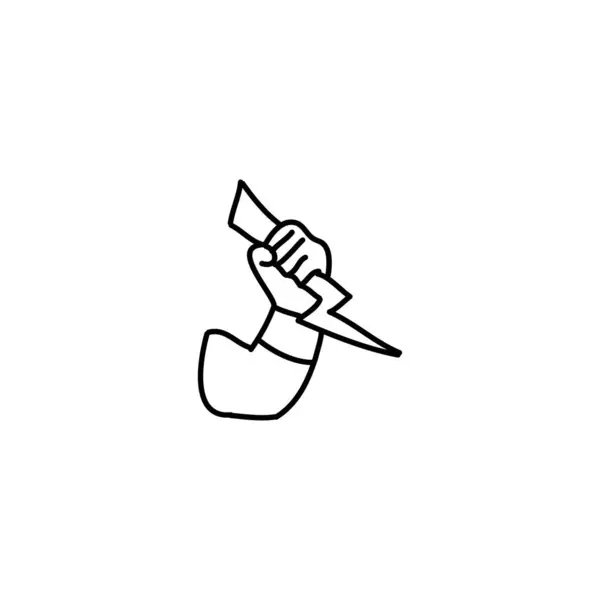 Icona Zeus Disegnata Mano Semplice Doodle Ico — Vettoriale Stock