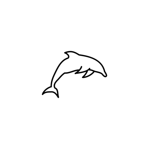 手绘海豚图标 简单的涂鸦图标 — 图库矢量图片