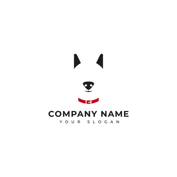 負のスペース犬のロゴベクトルデザインテンプレート — ストックベクタ