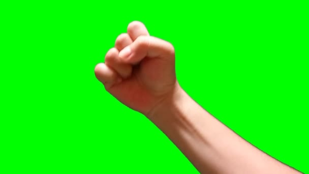 Кулак Зеленому Тлі Екрана — стокове відео