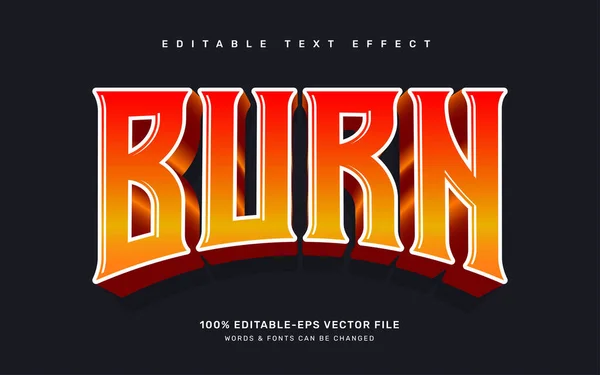 Fire Burn Editable Text Effect Template — Stock Vector