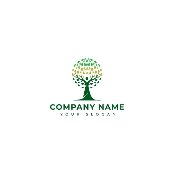 Árvore Logotipo Humano Modelo Design Vetorial — Vetor de Stock