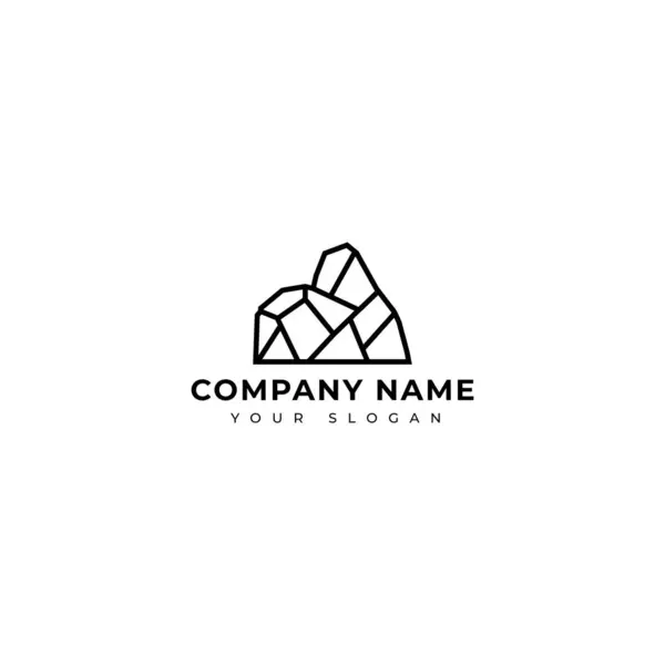 Modelo Design Vetor Logotipo Montanha Rock —  Vetores de Stock