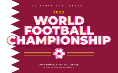 Dünya Futbol Şampiyonası düzenlenebilir metin efekti şablonu