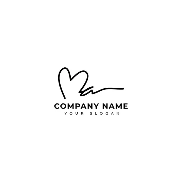Assinatura Inicial Design Vetor Logotipo —  Vetores de Stock