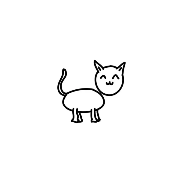 Hand Drawn Cat Icon Simple Doodle Icon — Stock Vector