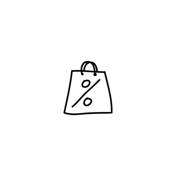 Handgezeichnetes Rabattsymbol Einfaches Doodle Symbol — Stockvektor