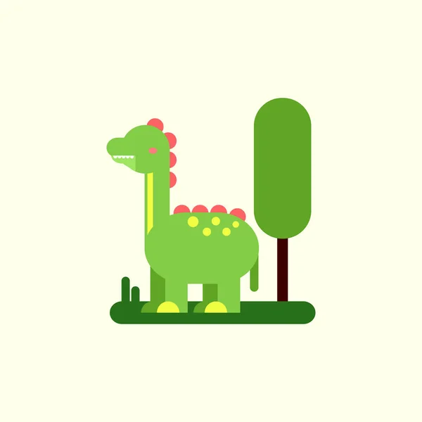 Mignon Dinosaure Dans Style Enfantin Illustration Vectorielle Peut Être Utilisé — Image vectorielle