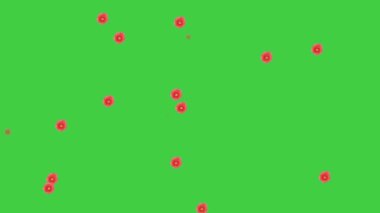 yeşil arka plan üzerinde renkli çiçekler