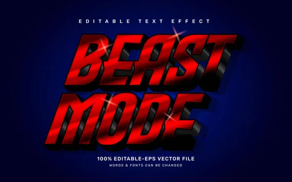 Beast Mód Szerkeszthető Szöveges Effektus Sablon — Stock Vector