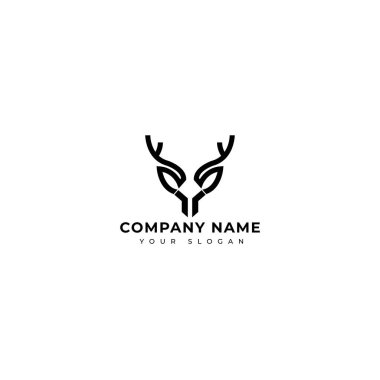 Modern geyik logosu tasarım şablonu