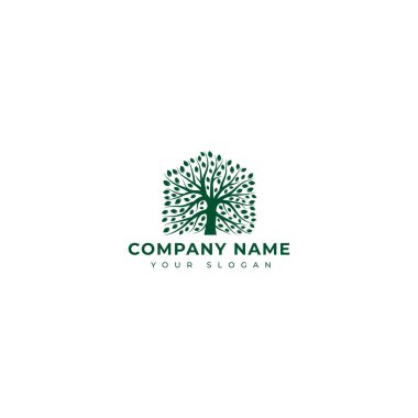 Ağaç evi logo vektör tasarım şablonu