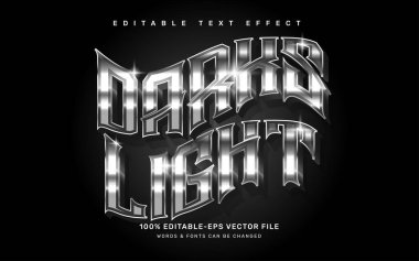 Aydınlık ve karanlık düzenlenebilir metin efekti şablonu