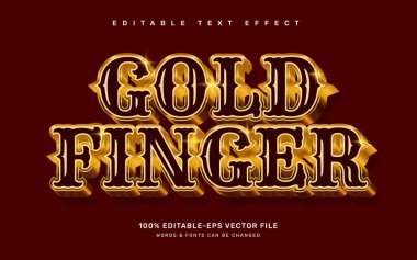 Altın parmak düzenlenebilir metin efekti şablonu