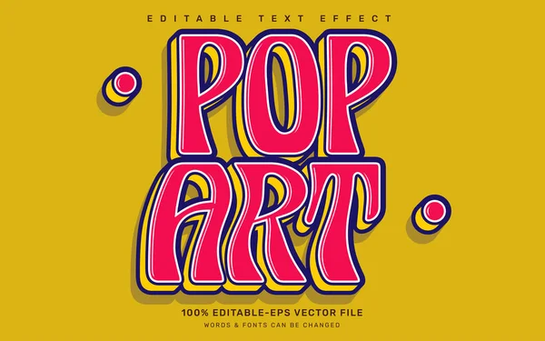 Pop Art Groovy Cita Plantilla Efecto Texto Editable — Vector de stock
