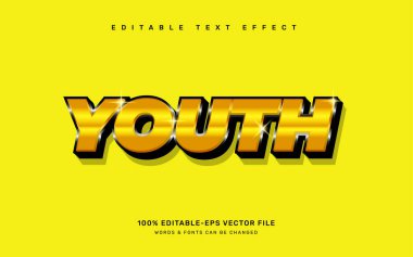 Altın gençlik düzenlenebilir metin efekti şablonu