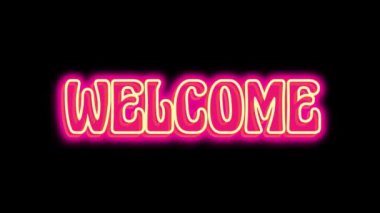 Neon ışığı karşılama video görüntüsü şablonu 