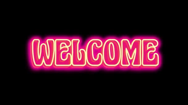 Neon Light Welcome Video Footage Template Royalty Free Stock Footage