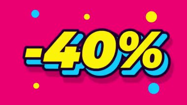 Pazarlama tanıtımı için% 40 indirim imza animasyonu