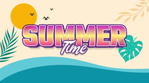 Animação Sinal Hora Verão Para Promoção Marketing — Vídeo de Stock