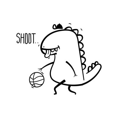 Tee izi ve arkaplan duvar kağıdı için sevimli dinozor vektörü