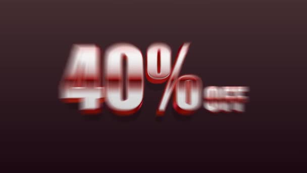 Процентов Золотая Скидка Знак Анимации Продвижения Маркетинга — стоковое видео